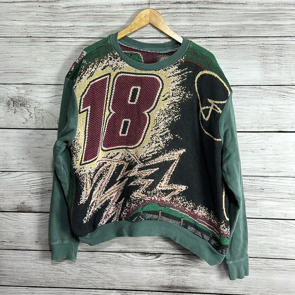Vintage Racing NASCAR Racing Grand Prix #18 - 1 Of 1 Hand Made Knitted Sweater - Picture 1 of 6